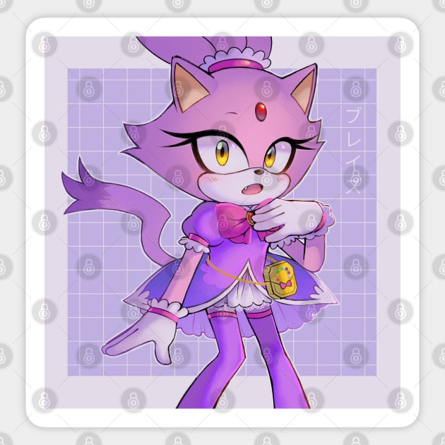 Blaze the Cat Sticker by Sakuritah